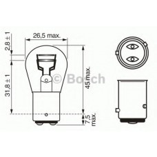 Лампа 21w 12v Bosch photo